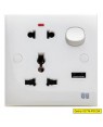 2 pin Universal Socket with USB Port 13A EG