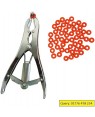 Farm Castration Bander Forceps Pliers with 100Pcs Castrator Rings