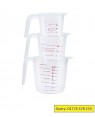 Measuring Jug Set Large 4 Cup Plastic 3pc 