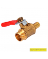 Ball valve brass 1/4 one side male thread & one side hose