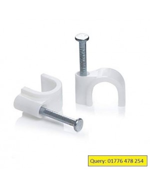 Plastic Cable Clip with Steel Nail 6mm 100pcs