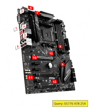 AMD Motherboard Gaming Plus Max RGB MSI X470 