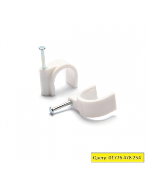 Plastic Cable Clip with Steel Nail 14mm 100pcs