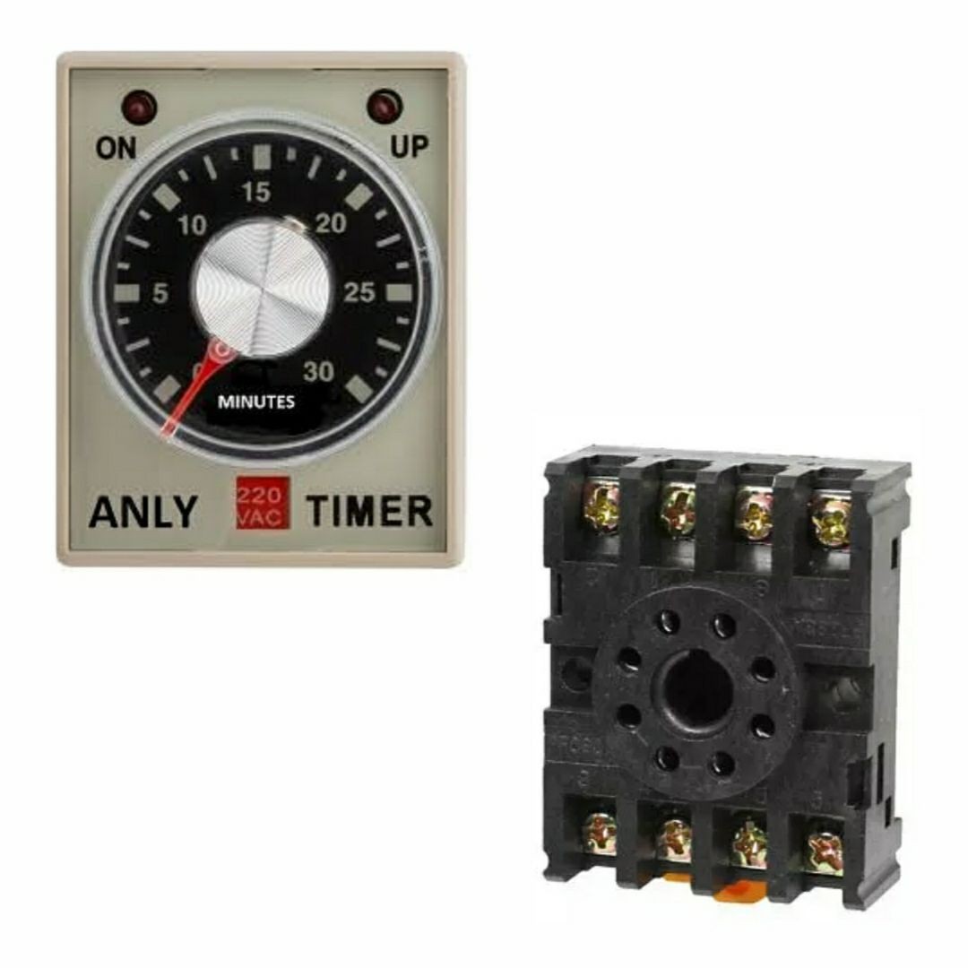 Time Relay timer Adjustable 30sec 8 pin AC 220V with base